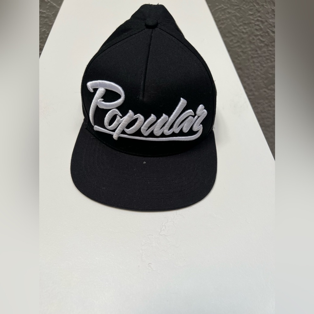 Popular Demand Black Cap with White Embroidery